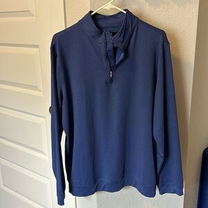 Magaschoni Men’s Large Layering quarter/zip striped Tee NWOT